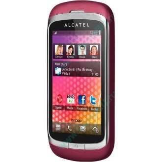 Красно-розовый телефон Alcatel One Touch 818 (Заря)