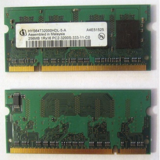 Модуль памяти для ноутбуков 256MB DDR2 SODIMM PC3200 (Заря)